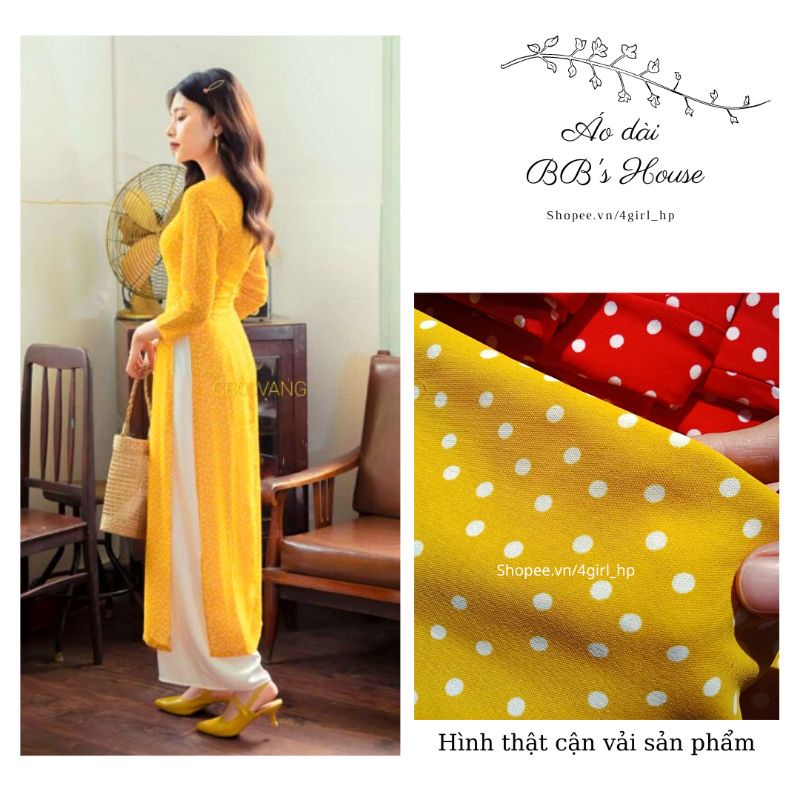 Áo dài chấm bi tiểu thư nhiều màu