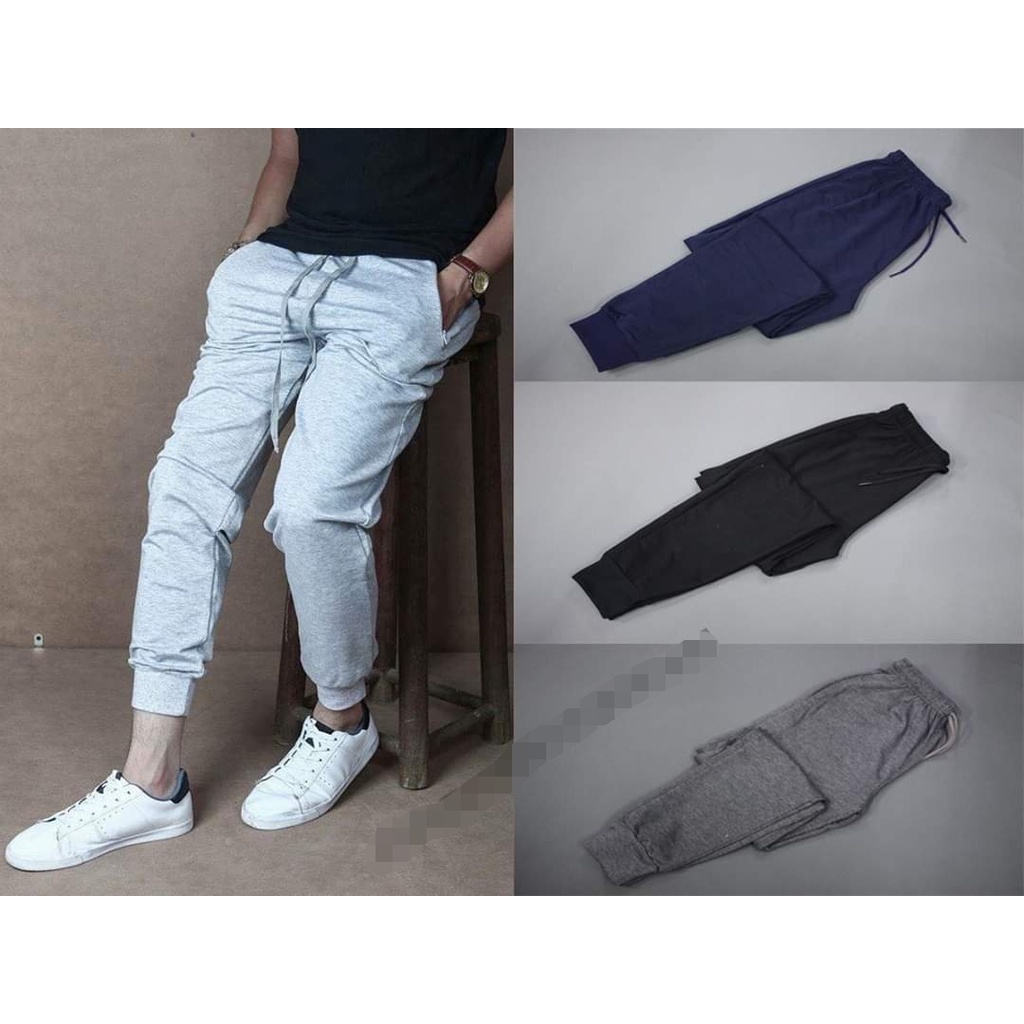Quần jogger nỉ nam Unisex Chất Thun Da Cá Có Bigsize