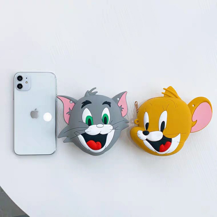 Doledo Túi Đeo Chéo Đựng Tiền Xu Bằng Silicon Họa Tiết Hoạt Hình Mắt To tom jerry Cho Bé Giá Đỡ