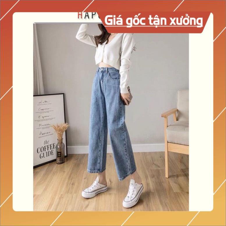 Khuyến mại Quần bò nữ đẹp ống suông rộng quần jean nữ đẹp lưng cao Hot Trend 2021 - HAPONO-J002 huyenjean
