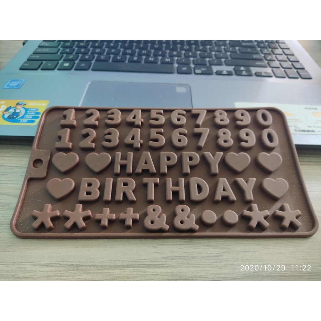 KHUÔN SILICON CHỮ SỐ 20 x11 x 0.3 CM MỎNG