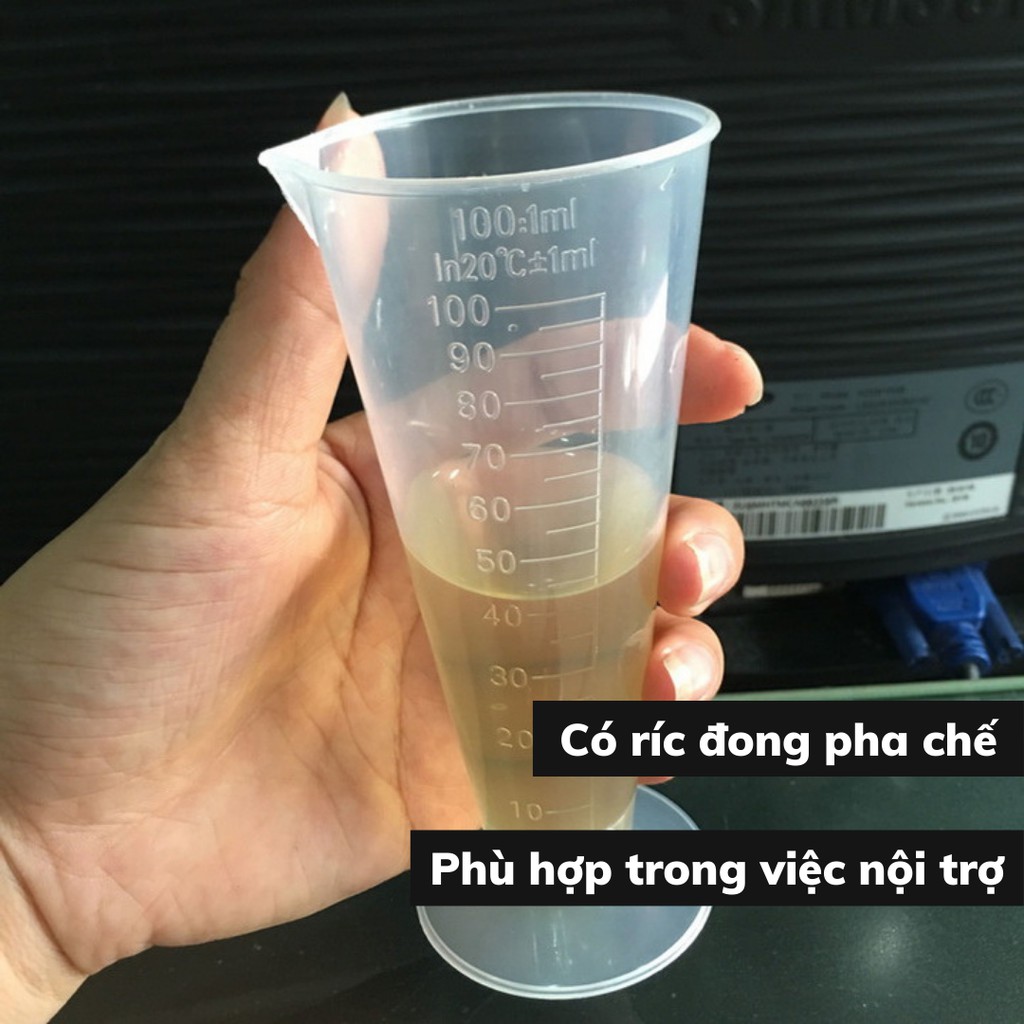 Ly đong định lượng 100ml pha chế cà phê Espresso làm bếp nhựa trong suốt ABS không độc hại phân chia vạch