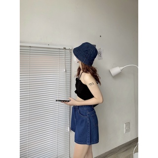 Quần short jeans có 2 màu hack dáng chân dài