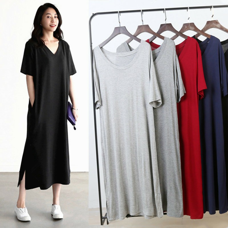 Váy xuông, đầm xuông dáng dài, váy thun cotton suông nữ co giãn 4 chiều_VS01_ZOCA