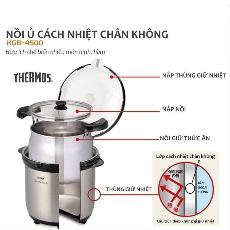 Nồi ủ Thermos KBG-4500-CS 4.5L