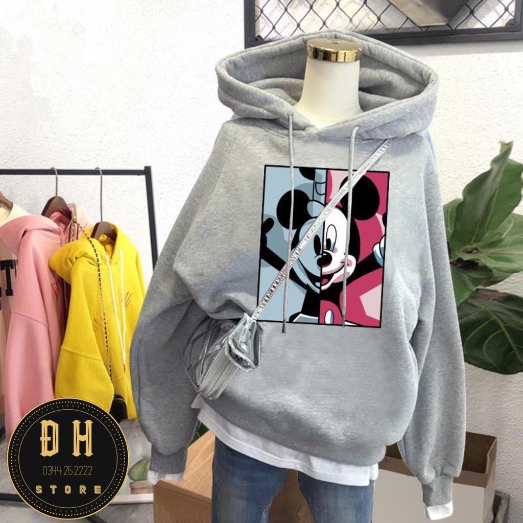 (Mẫu Mới 2021) Áo Hoodie Chuột Mickey  Có Mũ Nam Nữ Chất Nỉ Bông Dày Dặn Form Rộng Unisex- Áo Nỉ Nam Nữ Ulzzang | BigBuy360 - bigbuy360.vn