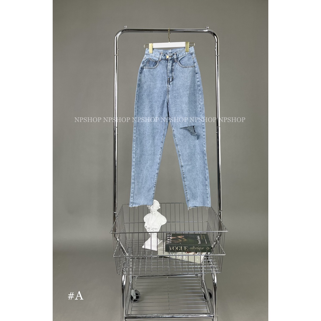 Quần jean baggy nữ lưng cao các kiểu NPQ049