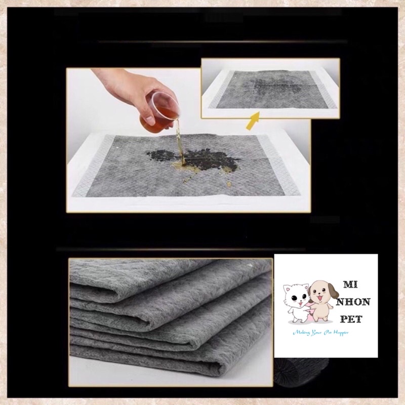 Lẻ theo miếng-Tấm thảm vệ sinh than hoạt tính lót lồng, chuồng, khay, ổ đẻ, ô tô cho Thú Cưng Chó Mèo Size S, M, XL