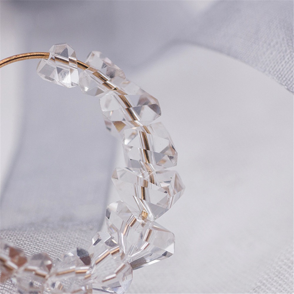 Bông tai tròn đính đá pha lê kiểu dáng đơn giản thời trang cho nữ