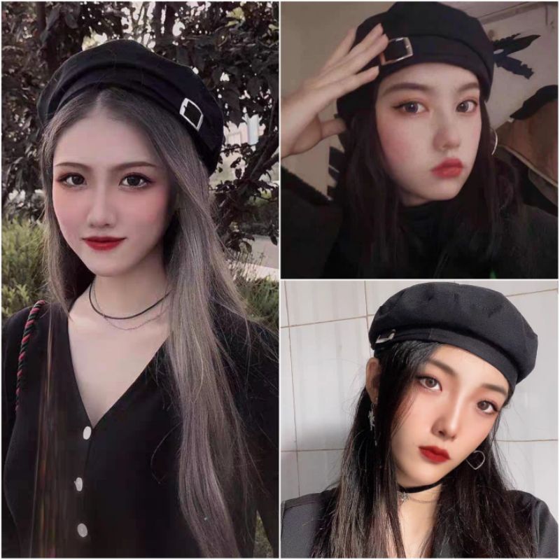 Mũ nồi nữ Beret có dây rút thời trang