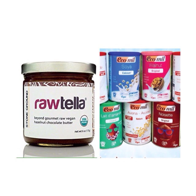 Combo sữa hạt hữu cơ Ecomil+ Bơ hạt phỉ hữu cơ Rawtella