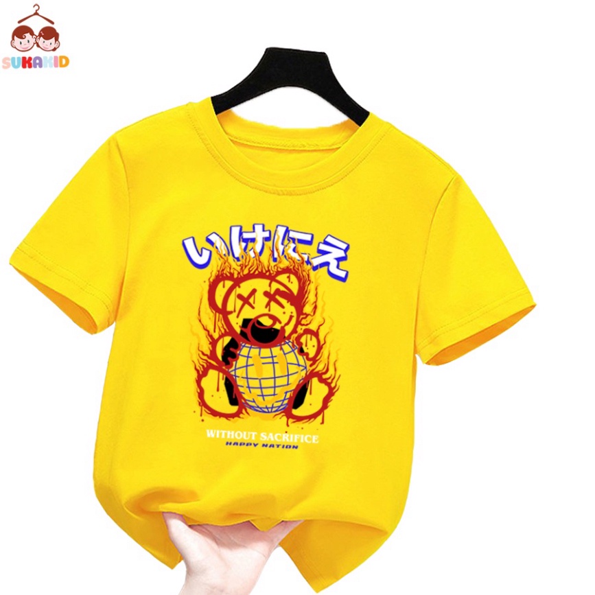 Áo thun hình gấu without sacrifice Bé trai và gái.áo cho bé từ 6kg-30kg.AL56.