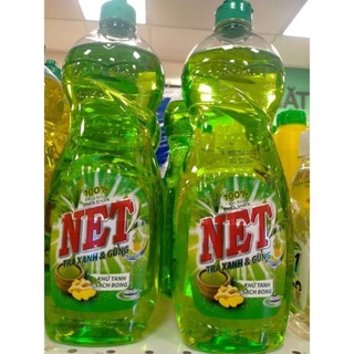Chai nước rửa chén net 750g hương trà xanh & gừng