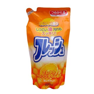 Nước rửa chén hương cam loại túi 500 ml Rocket Hàng Nhật