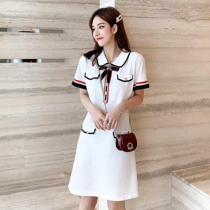 Đầm Thun polo Phối Nơ Thời Trang Hàn Quốc Mới