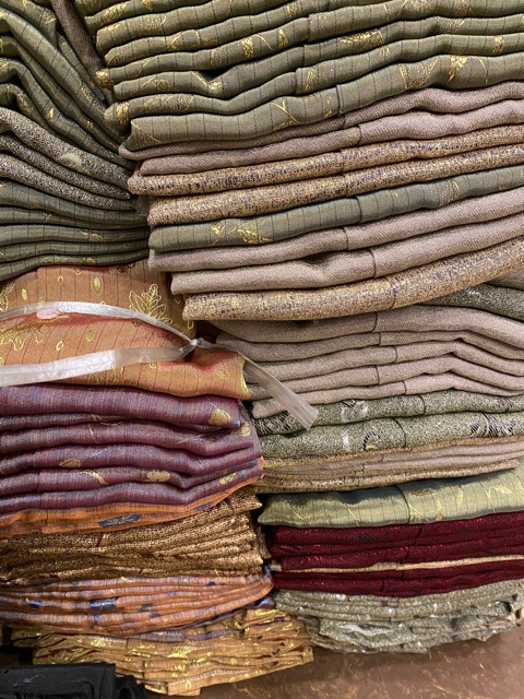 Áo sơmi cho mẹ, cho bà vải gấm, vải lụa