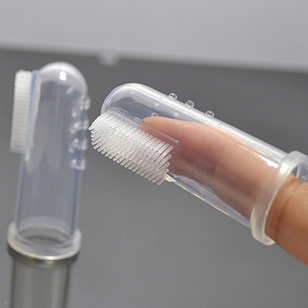 Bàn ChảI ĐáNh Răng Đeo Ngón Tay BằNg Silicone Cho Thú Cưng