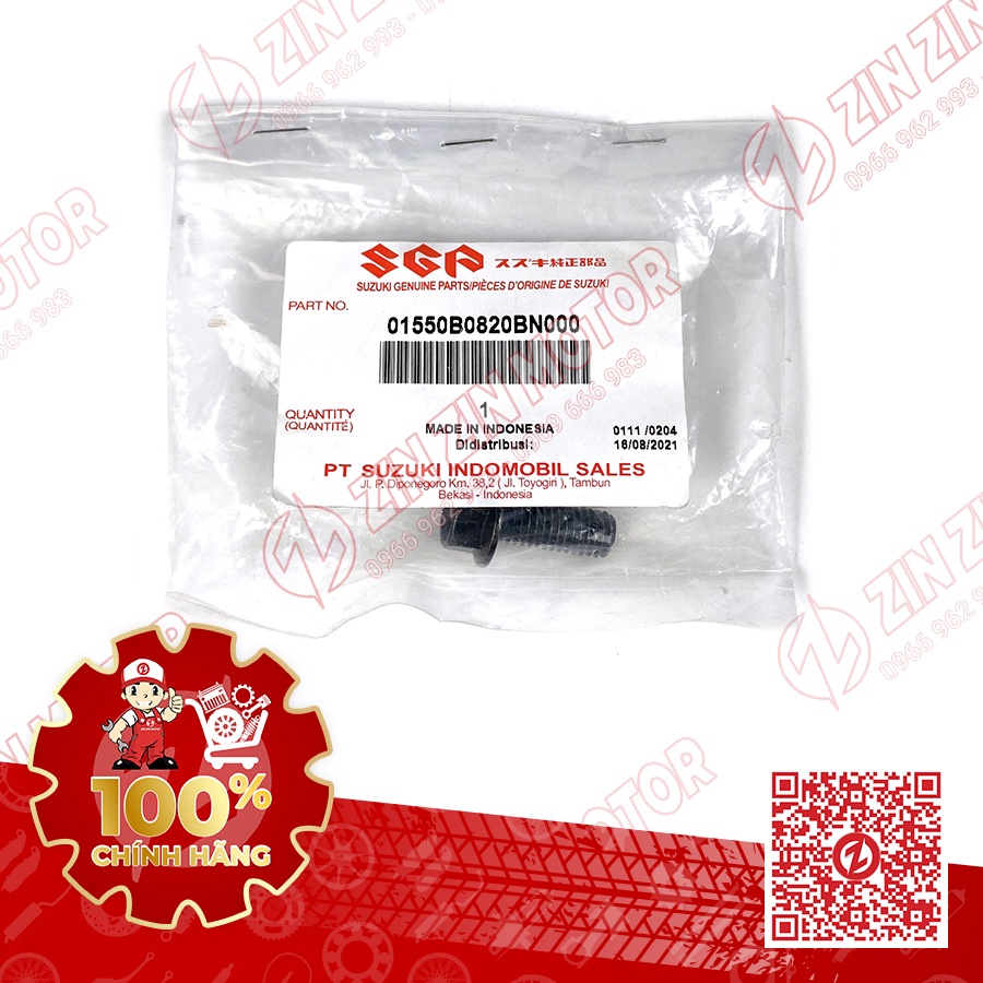 Ốc M8x20 bắt gác chân trước Satria Fi Raider Fi Raider Xăng Cơ Satria FU Raider K9 Satria FU K9 Raider K6 Satria FU K6