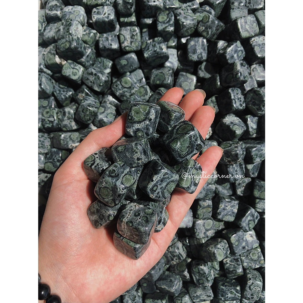 Viên đá thanh tẩy Kambaba Jasper Tumbled tự nhiên, dùng trong Reiki, Tarot Phong Thủy