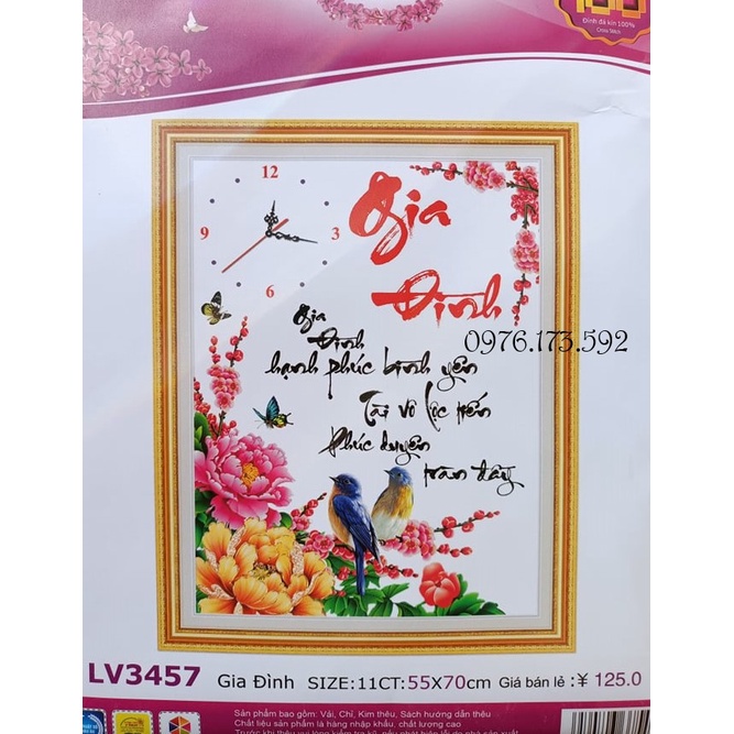 Tranh thêu chữ thập Gia Đình LV3457-55x70cm