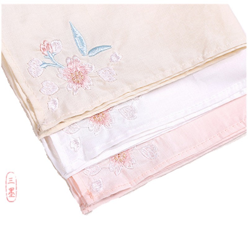 Khăn Tay Vải Cotton Thêu Họa Tiết Phong Cách Trung Hoa Cổ Điển