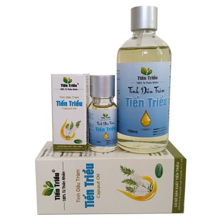 Bộ 2 chai Tinh dầu tràm Huế nguyên chất Tiến Triều 100ml, 10ml