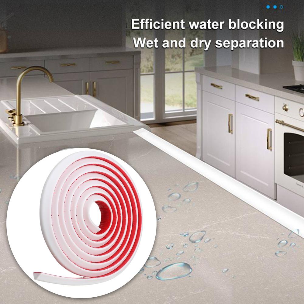 ♫DAPHNE♫ Kitchen Water Stopper Silicone Water Retaining Bar Shower Barrier Sealing Strip Flexible Water Blocker Self-adhesive Bathroom Floor Door Dry And Wet Separation/Multicolor