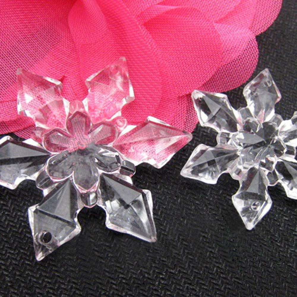 Set 10 / 20 Bông Tuyết Giả Bằng Nhựa Trong Suốt Trang Trí Giáng Sinh