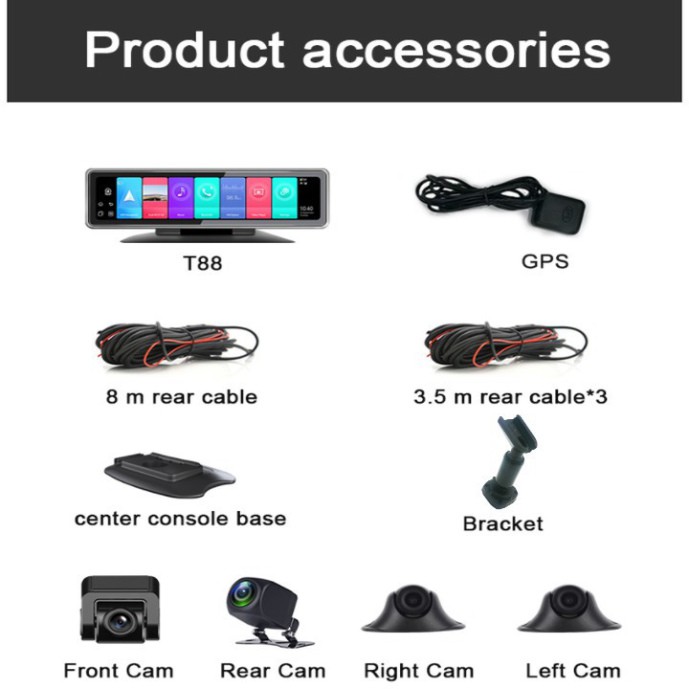 Sản Phẩm Camera hành trình 360 độ dành cho ô tô, gắn gương và taplo của xe. Thương hiệu cao cấp Phisung - T88 | BigBuy360 - bigbuy360.vn