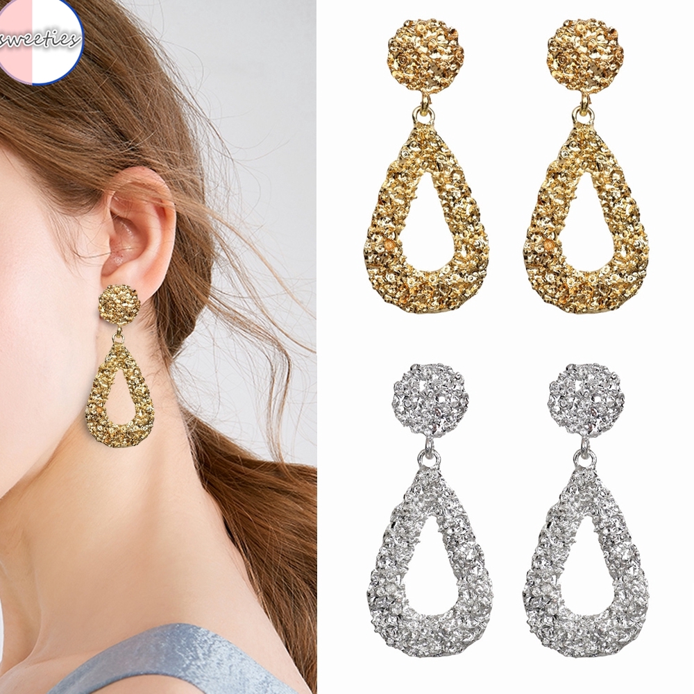 Bông tai hợp kim hình giọt nước độc đáo thời trang