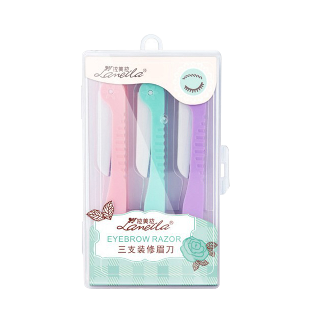 [Hàng mới về] Set 3 Dao cạo tỉa lông mày có thể gập gọn chuyên dụng tiện lợi cho nữ