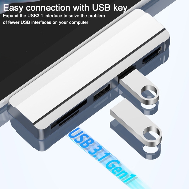 Bộ Chuyển Đổi 5 Trong 1 Hub Sang Hdmi-Compatible Usb 3.0 Có Đầu Đọc Thẻ Sd Tf