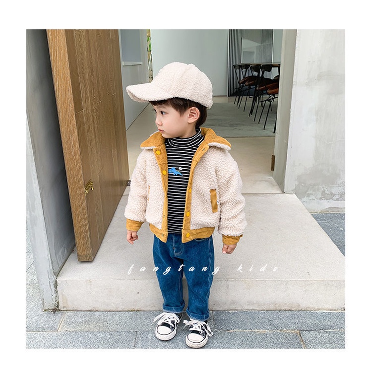 Áo Khoác Nhung Dày Hai Mặt Giữ Nhiệt Thời Trang Cho Bé Trai