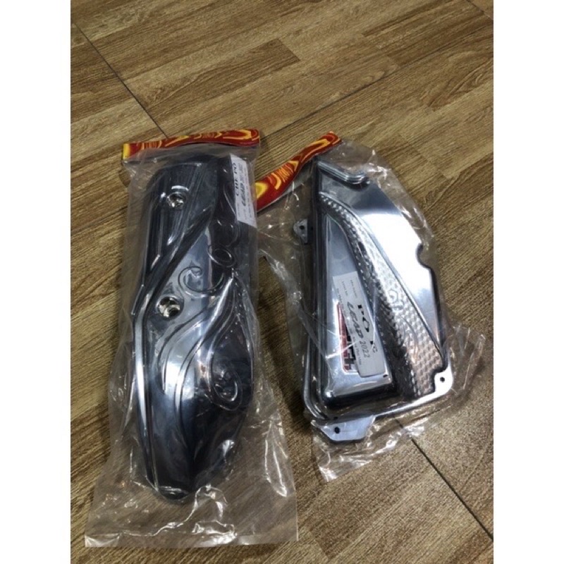 ốp bầu gió (pô e) +ốp pô xe LEAD 20-22 (nhựa ABS xi trắng crom)
