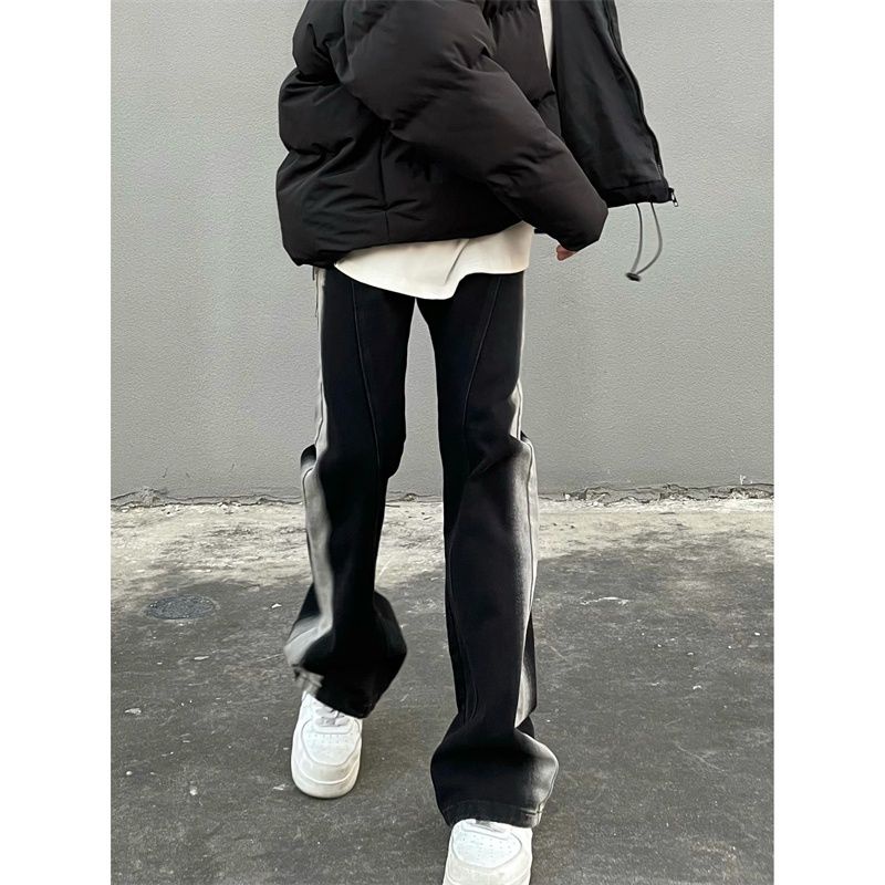 Quần Dài Ống Loe Họa Tiết Màu Nhuộm Phong Cách Retro Mỹ