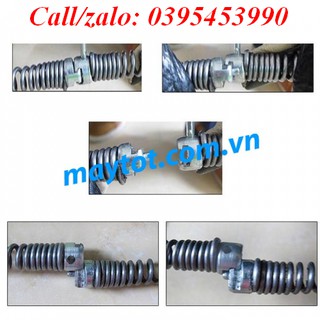Dây thông cống lò xo phi 16 (dài 18m, 1 bộ đầu thông, 1 đầu kết nối máy khoan)