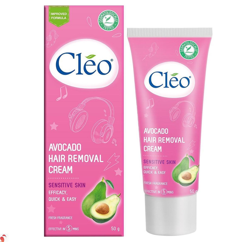 Kem Tẩy Lông Cho Da Nhạy Cảm Cleo Avocado Hair Removal Cream Sensitive Skin 50g