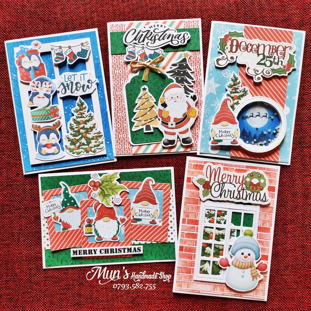 [5 MẪU] Thiệp Giáng Sinh handmade ❄ Noel Cards