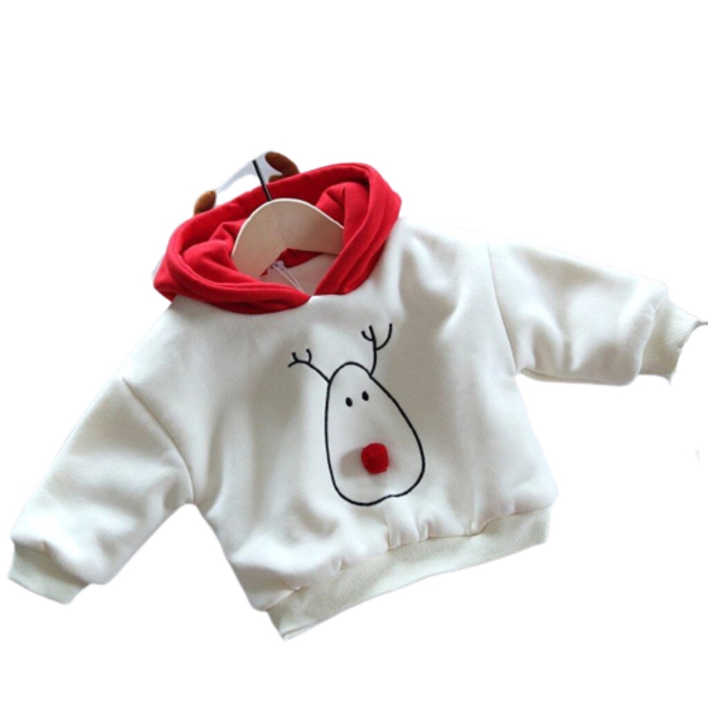 Áo Nỉ Hình Tuần Lộc 2 Màu Cho Bé Chơi noen cực đẹp, Áo hoodie MINKYSUN 8-27kg
