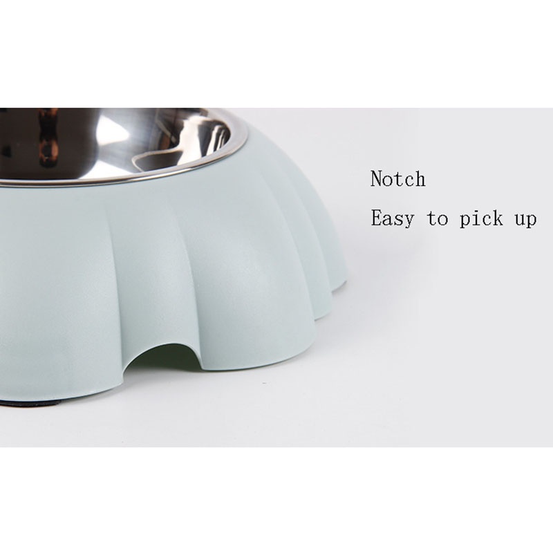 The New Petal-shaped Pet Bowl Stainless Steel Single Bowl Cat and Dog Food and Drinking Dual-use Pet Bowl Is Fashionable and Durable