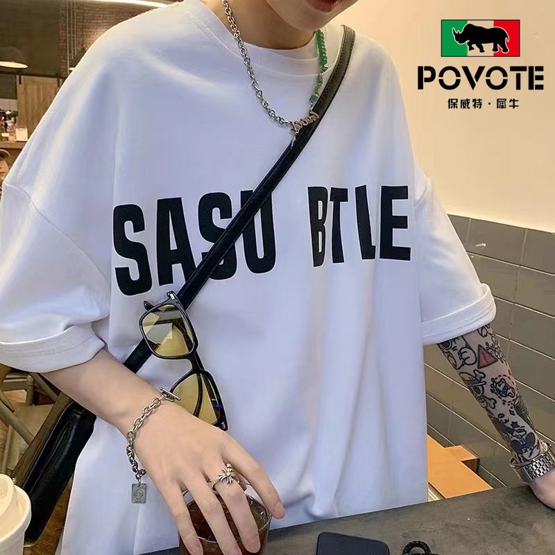 Áo Thun Ngắn Tay Dáng Rộng Thời Trang Mùa Hè Hàn Quốc Giản Dị Dành Cho Nam