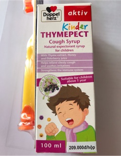 (Hàng chính hãng ,Đức) Siro giảm ho DoppelHerz Kinder Thymepect (giảm ho cho trẻ từ 1 tuổi...)