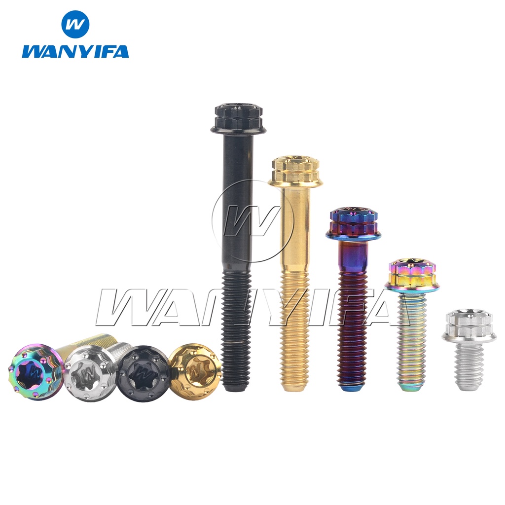 Bu lông đầu vít WANYIFA bằng hợp kim titan M6X10-50mm GR5 12 điểm Torx T30 dành cho xe đạp