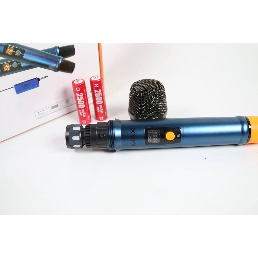 Micro không dây đa năng Max 36 Hút âm tốt, chống hú hiệu quả - Sạc pin ngay trên mic