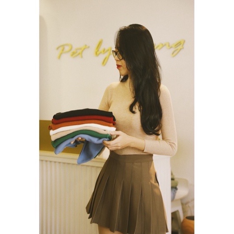 [ Miễn Phí Ship] Áo Len Cổ 3 Phân( Mã mơi full màu)