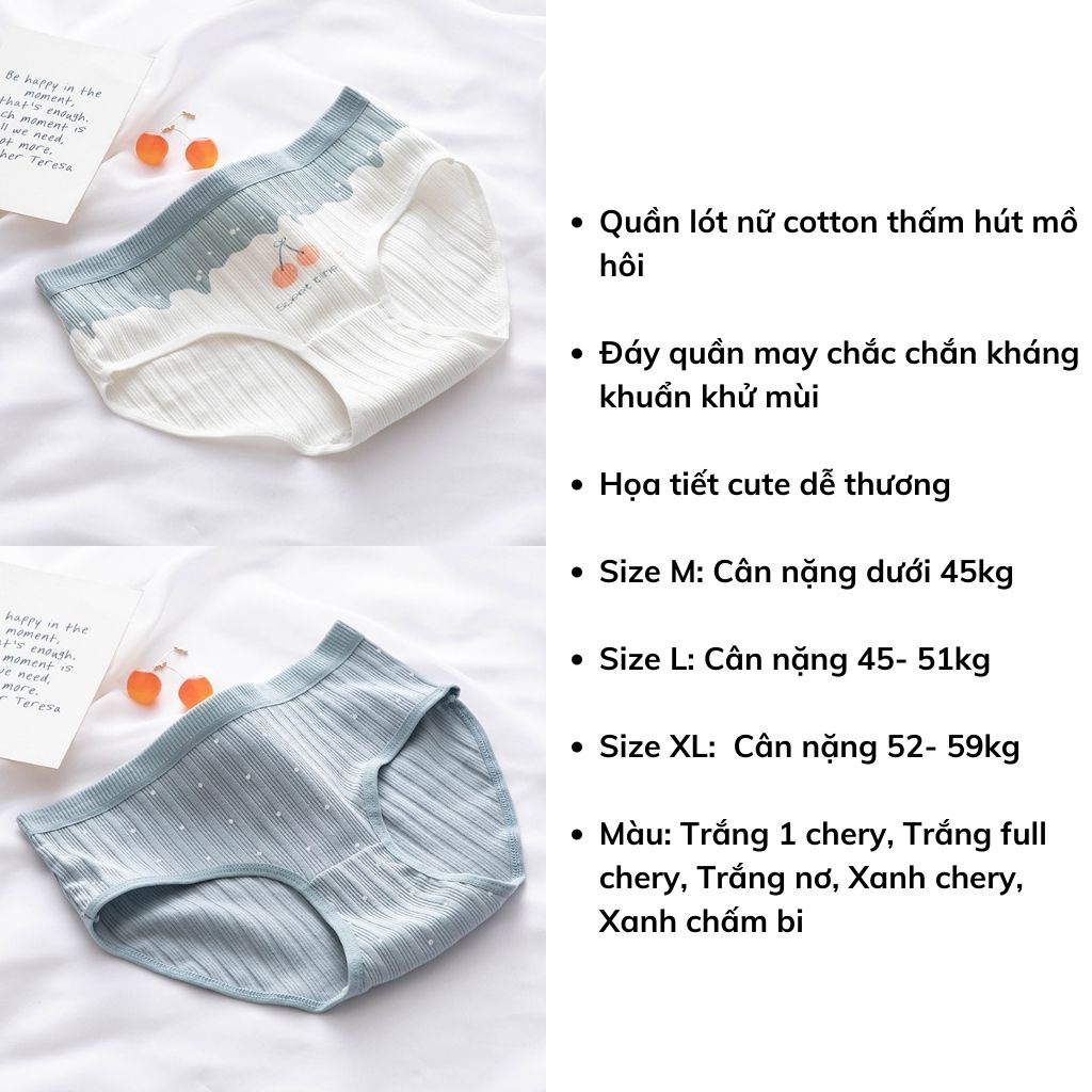 Quần lót nữ cotton cao cấp kháng khuẩn khử mùi họa tiết cute dễ thương tôn dáng JOCOSI L1798