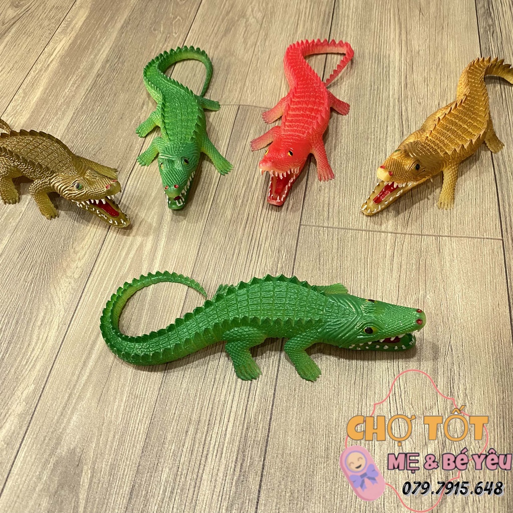 Đồ Chơi Cá Sấu Dẻo Cho Bé Nhiều Màu Sắc 20cm