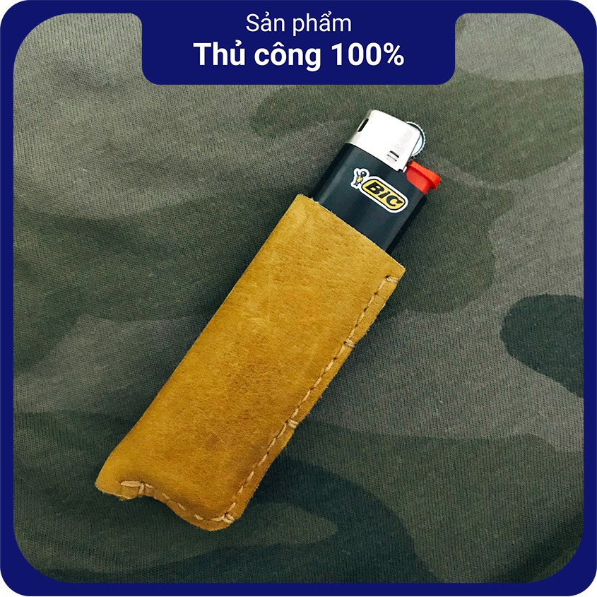 Bao da bật lửa bao da thật thủ công cho bật lửa BIC