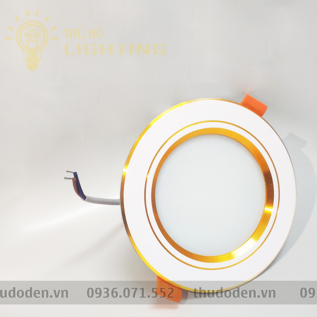 Đèn Âm Trần 7W 3 Chế Độ PHI 90 THỦ ĐÔ LIGHTING Viền Vàng, Viền Trắng Chất Liệu Nhôm Sơn Tĩnh Điện