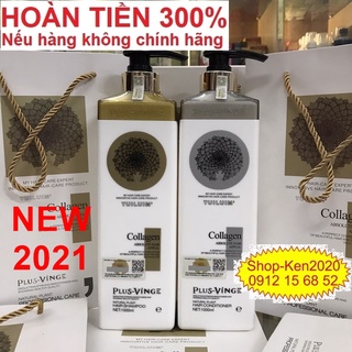 Cặp dầu gội xả COLLAGEN VINGE 1000ml x2 giảm rụng tóc, ngăn rụng tóc, phục hồi tóc hư tổn